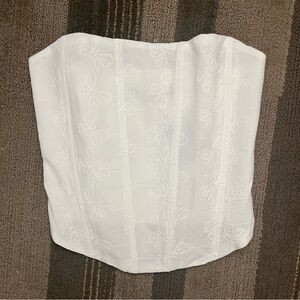 white zara corset